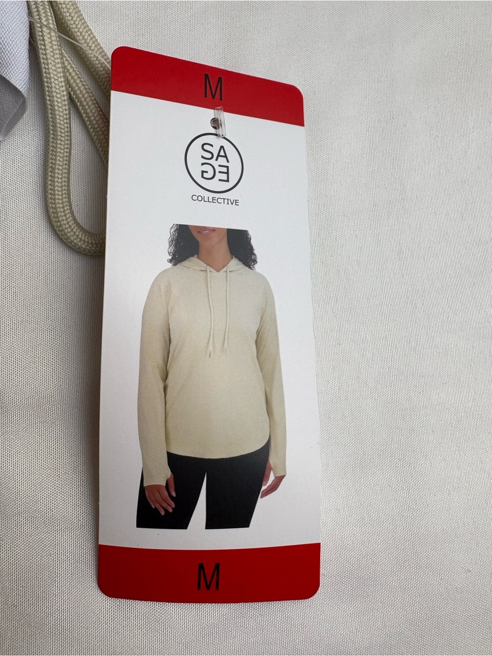 Sage Cream Hooded Long-Sleeve Top